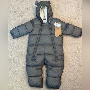 GAP Gray Chevron Kids Puffer Coat